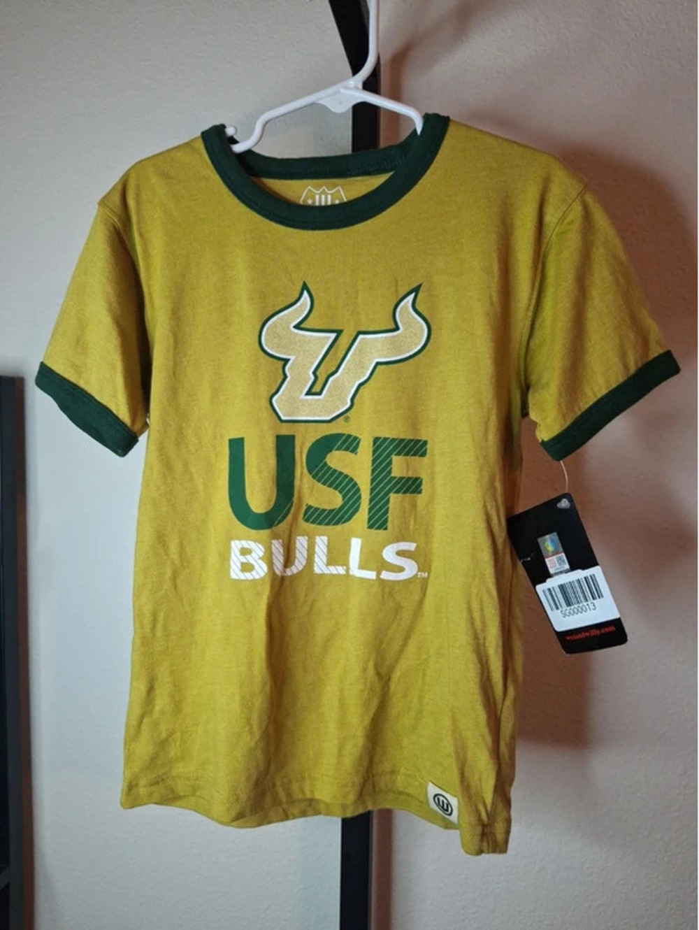 Wes and Willy Yellow-green USF Bulls kids' t-shirt size 5